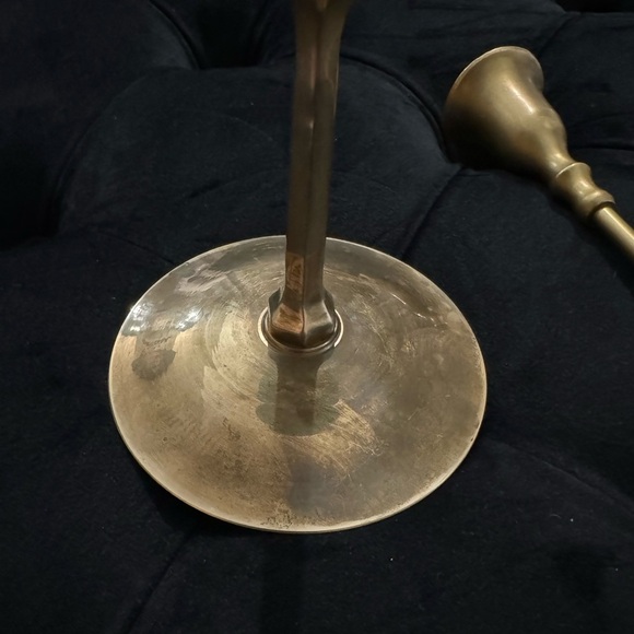 Vintage Brass Elegant Candle Holder Set Made in India MCM 80’s 90’s Short & Tall - Picture 5 of 13